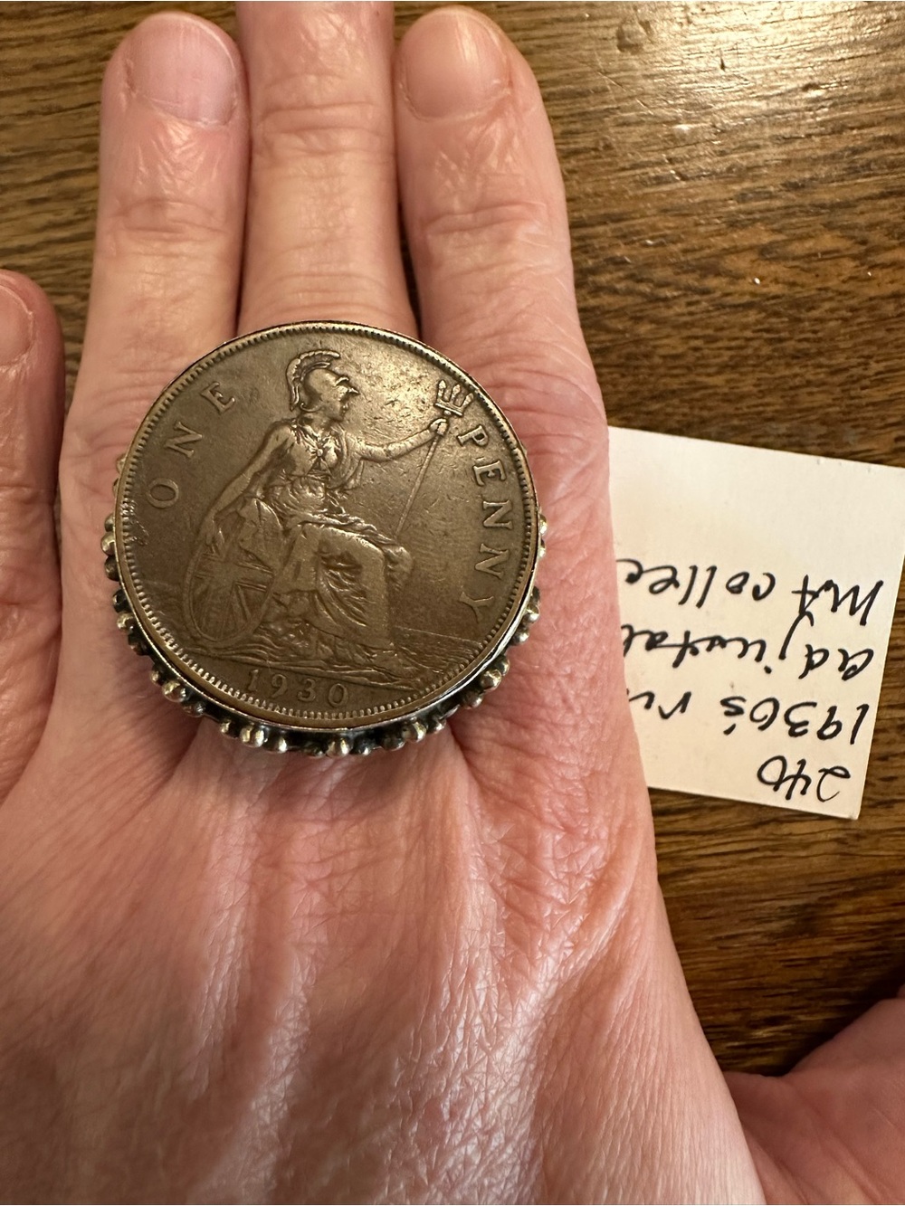 Made In The Deep South 1930’s Silver Coin Statement Ring - Adjustable - MIDS - Picture 4 of 11